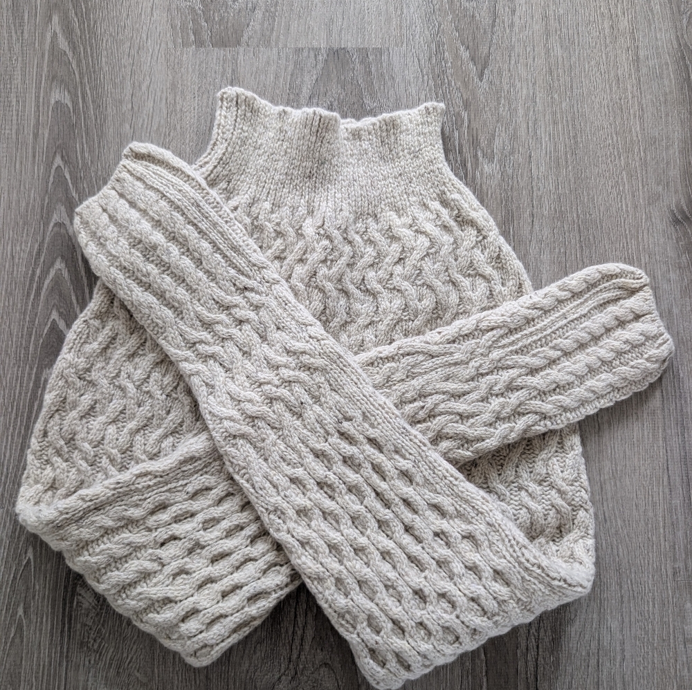 Aran Sweater Market Cozy Cable-Knit Cream Women’s Leggings